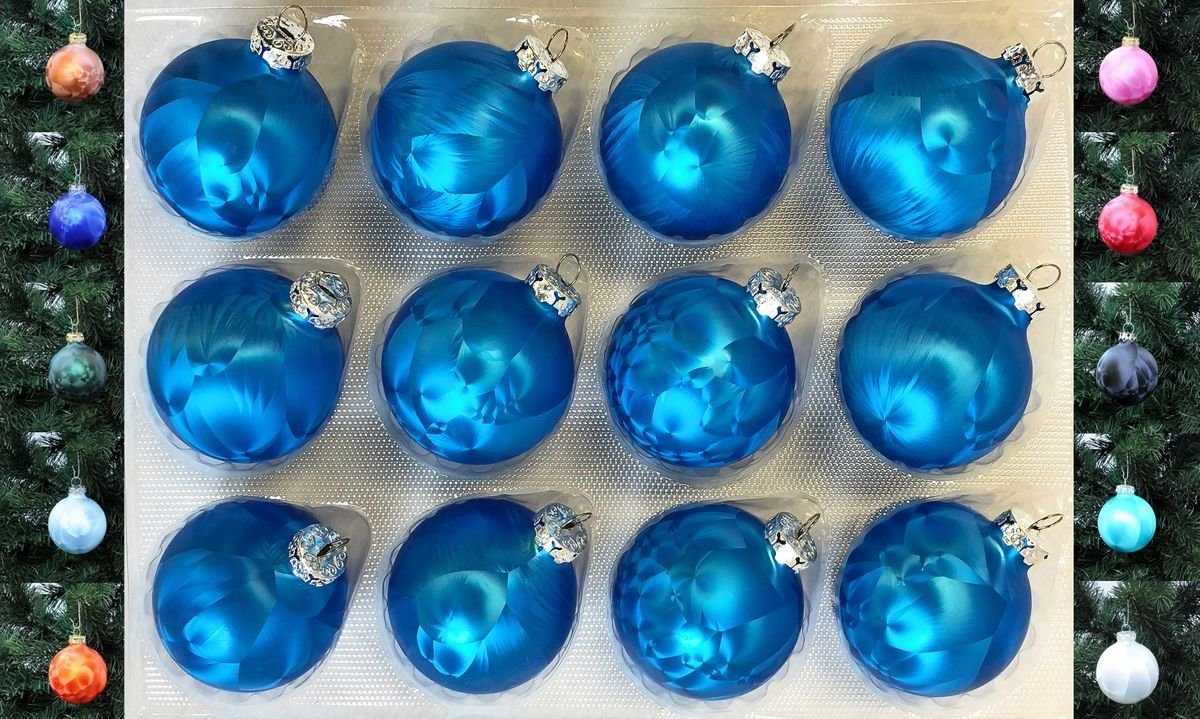 Thüringer Glasdesign Christbaumschmuck JACK 12x Glas Eislack